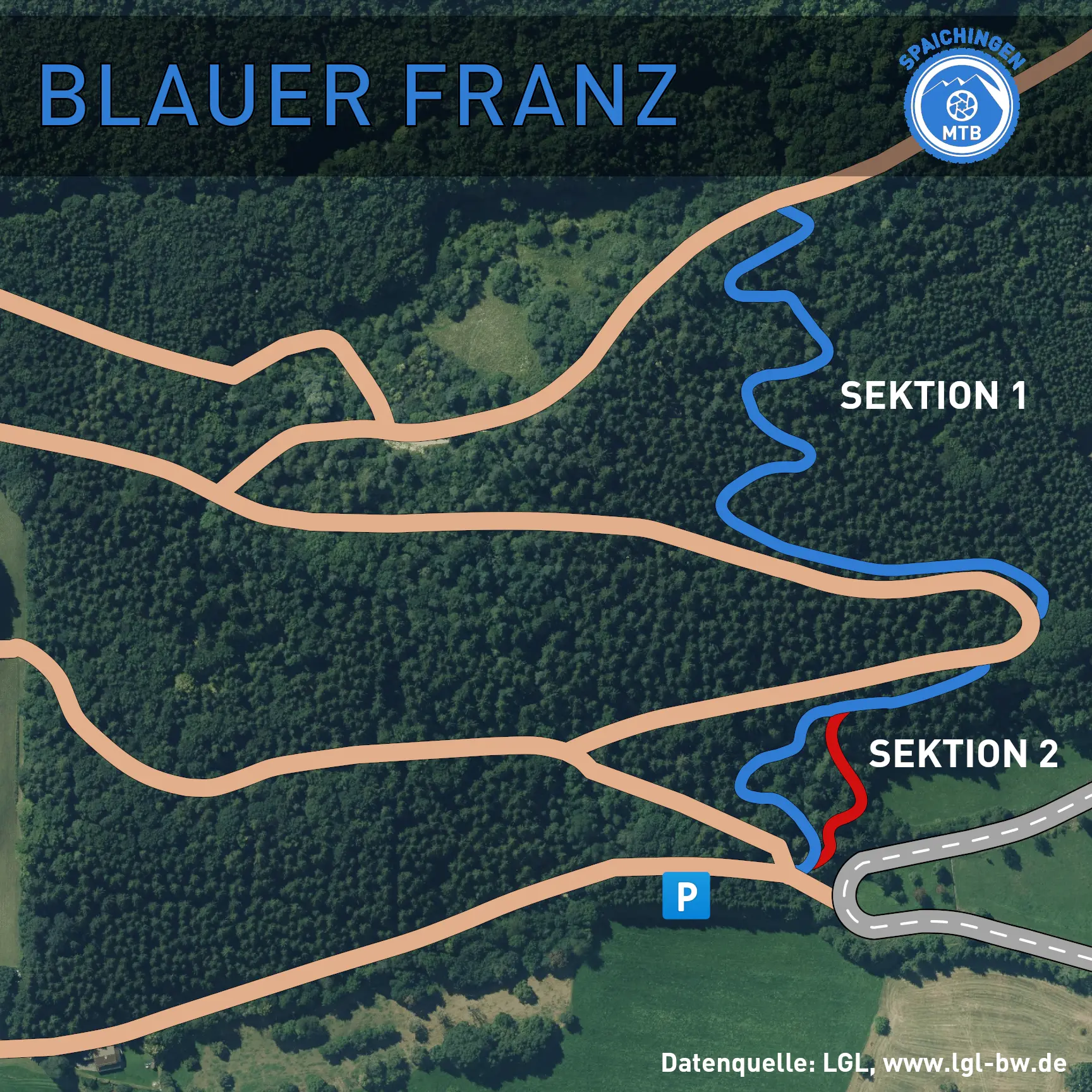 Karte Blauer Franz Trail | © MTB-Spaichingen
