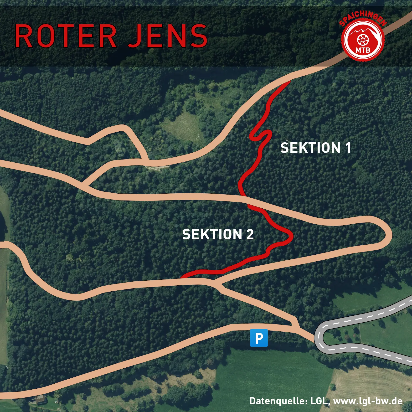 Karte Roter Jens Trail | © MTB-Spaichingen